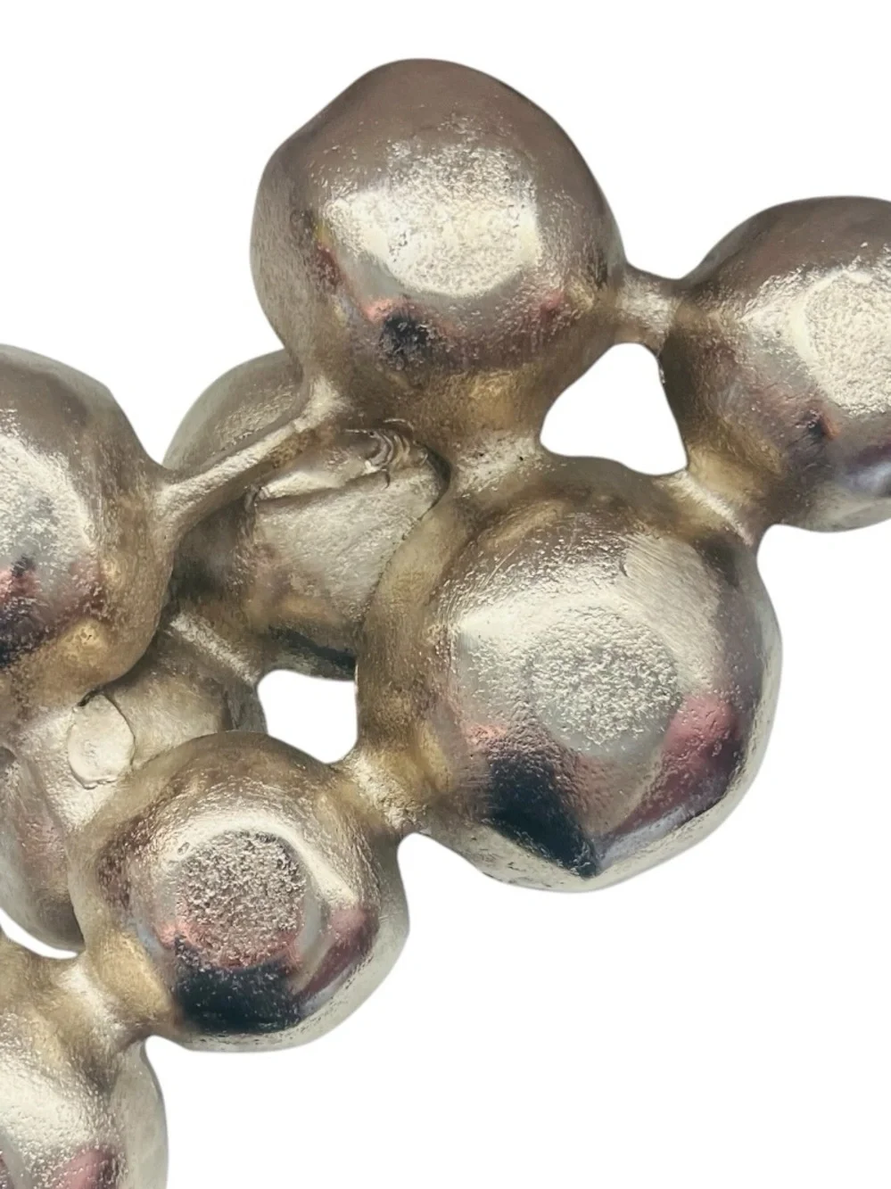 Modern White Ceramic Cluster Serving Dish with Silver Edges